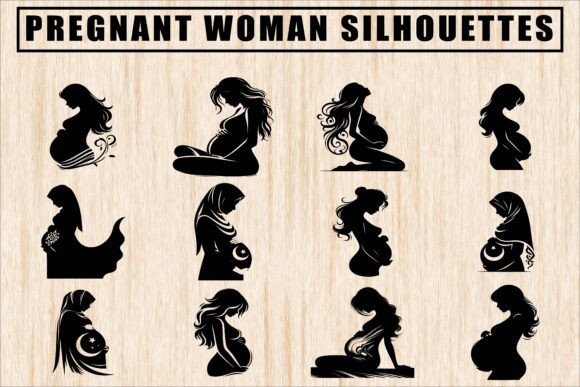 An Embroidery Designer’s Review of Elegant Pregnant Woman Silhouettes