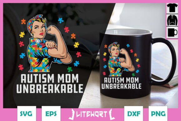 Autism Mom Unbreakable Love SVG