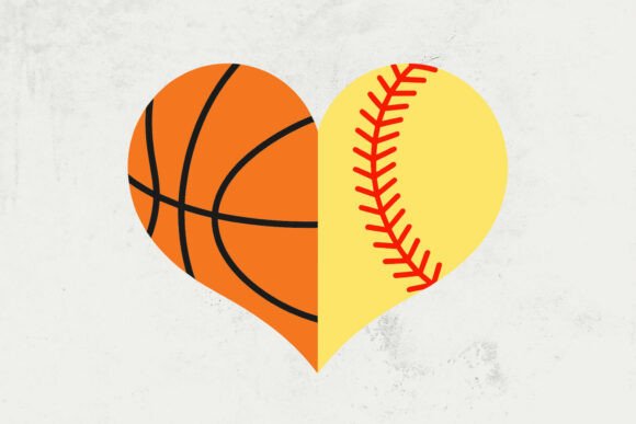 Basketball SVG – Softball Heart SVG