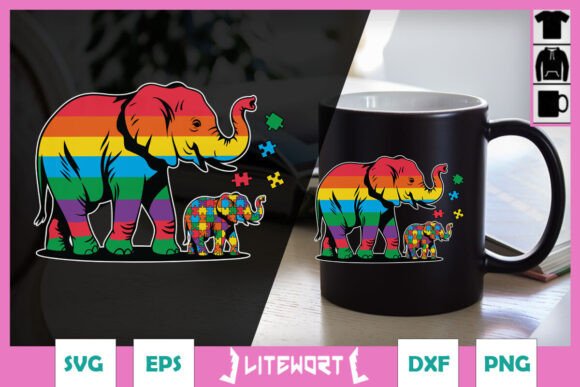 Elephant Mom and Child Autism SVG: A Designer's Review